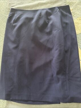 Kasper Navy Blue Pencil Skirt - Tailored Professional Style
